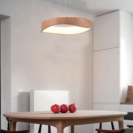 Lámpara LED colgante LED/18W/230V 3000K ø 40 cm marrón