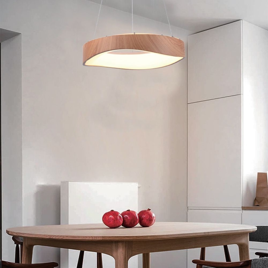 Lámpara LED colgante LED/18W/230V 3000K ø 40 cm marrón