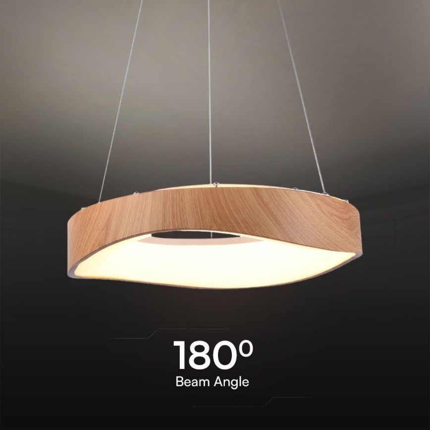 Lámpara LED colgante LED/18W/230V 3000K ø 40 cm marrón