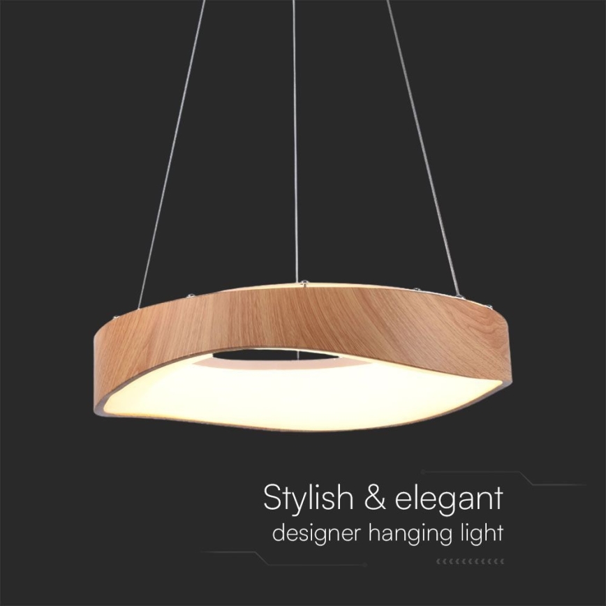 Lámpara LED colgante LED/18W/230V 3000K ø 40 cm marrón
