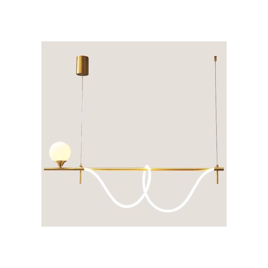 Lámpara LED colgante LED/20W/230V + 1xG9/10W/230V 3000K dorado