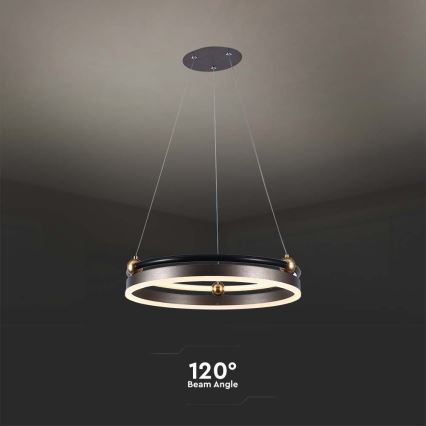 Lámpara LED colgante LED/20W/230V 3000K diá. 42 cm marrón