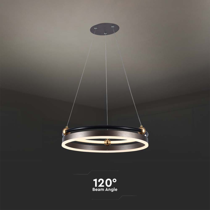 Lámpara LED colgante LED/20W/230V 3000K diá. 42 cm marrón