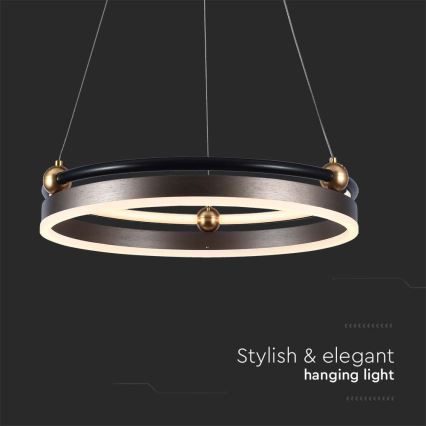 Lámpara LED colgante LED/20W/230V 3000K diá. 42 cm marrón