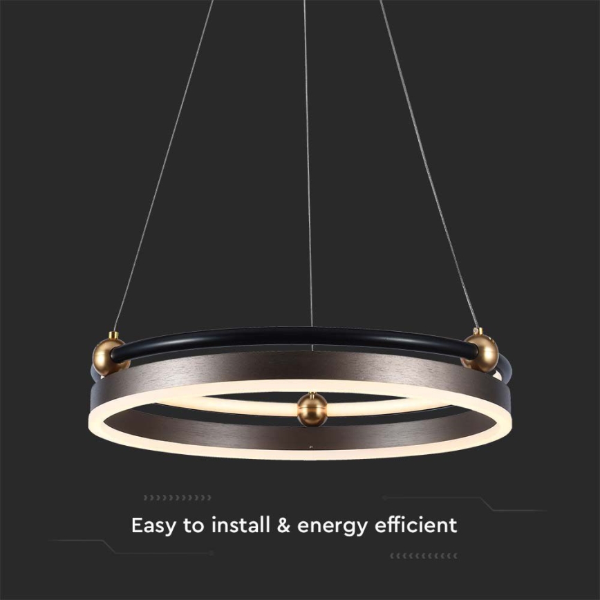 Lámpara LED colgante LED/20W/230V 3000K diá. 42 cm marrón