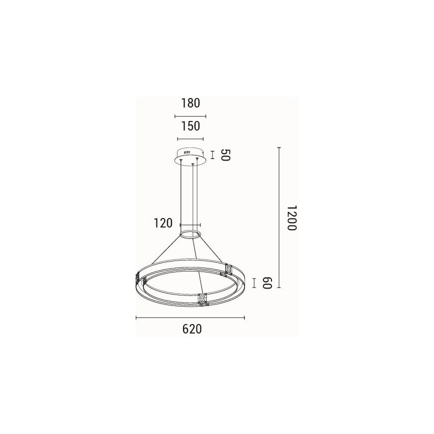 Lámpara LED colgante LED/21W/230V 3000K 42x120 cm