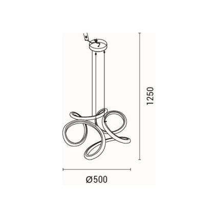 Lámpara LED colgante LED/24W/230V 3000K 50x120 cm