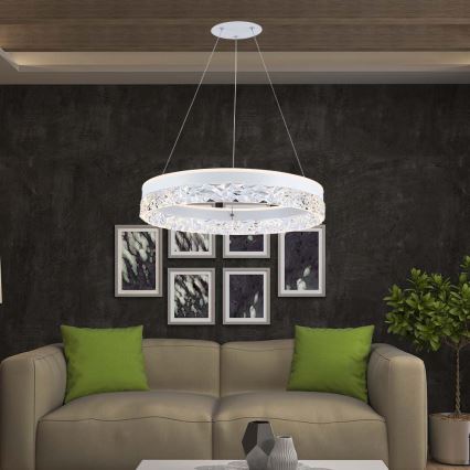 Lámpara LED colgante LED/25W/230V 3000K diá. 50 cm blanco