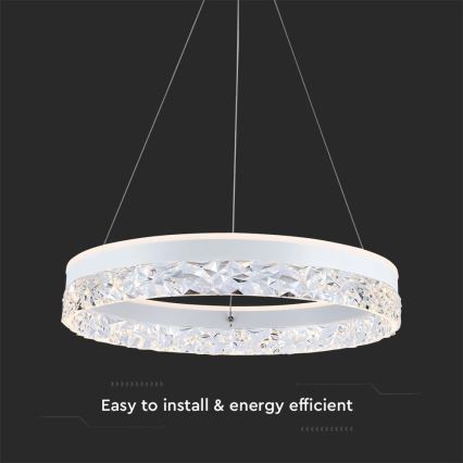 Lámpara LED colgante LED/25W/230V 3000K diá. 50 cm blanco