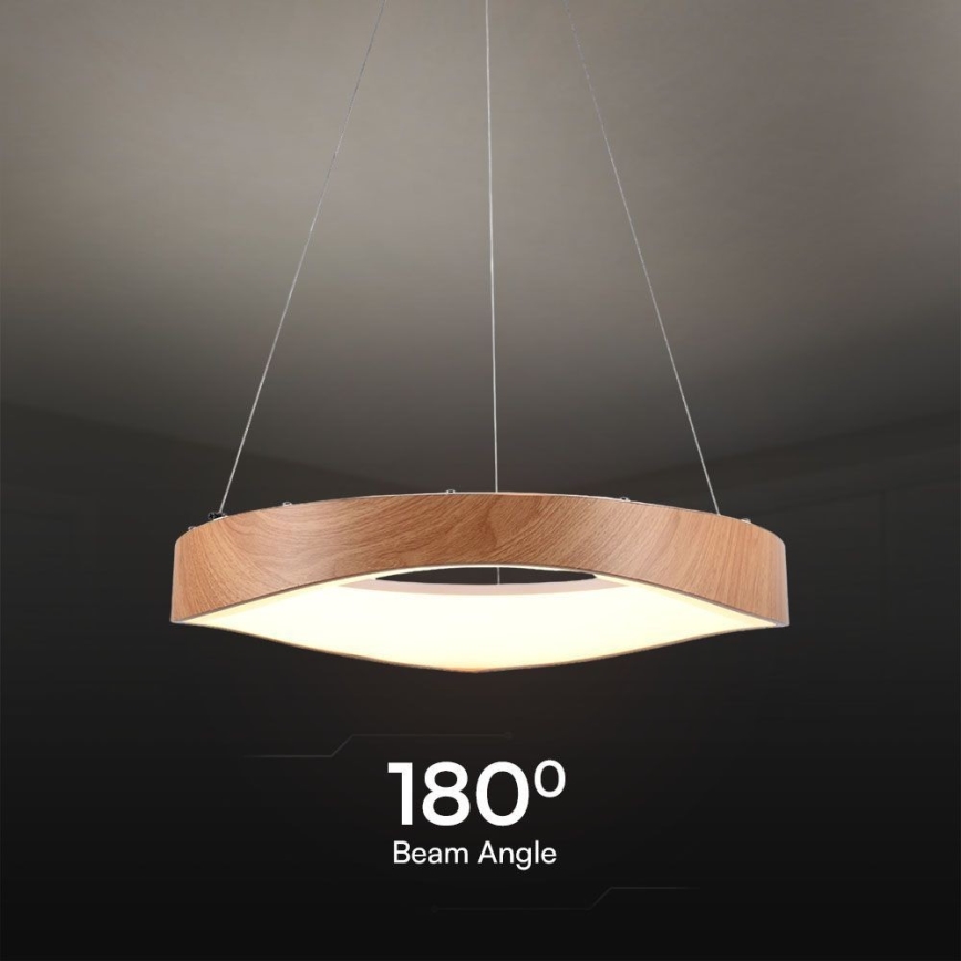 Lámpara LED colgante LED/25W/230V 3000K ø 50 cm marrón