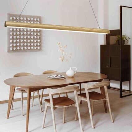 Lámpara LED colgante LED/26W/230V 4000K 150 cm ceniza/madera maciza