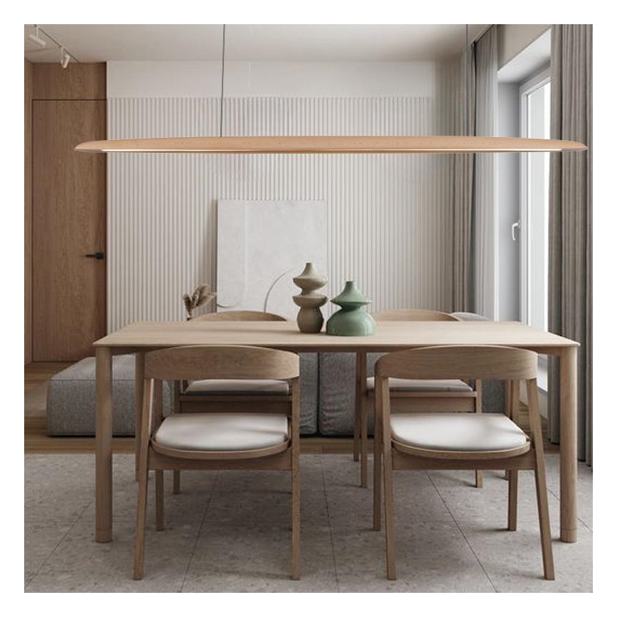 Lámpara LED colgante LED/26W/230V 4000K 150 cm haya/madera maciza