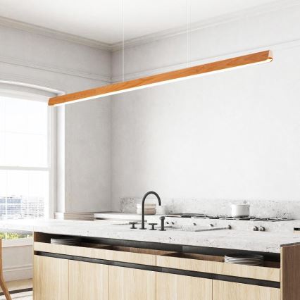 Lámpara LED colgante LED/26W/230V 4000K 150 cm haya/madera maciza