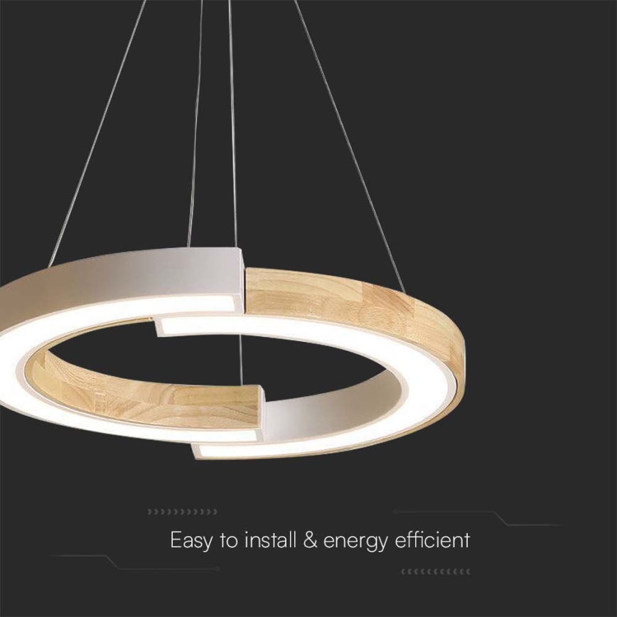 Lámpara LED colgante LED/32W/230V 4000K blanco/madera