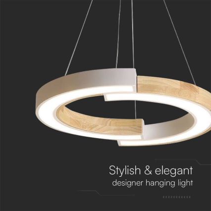 Lámpara LED colgante LED/32W/230V 4000K blanco/madera