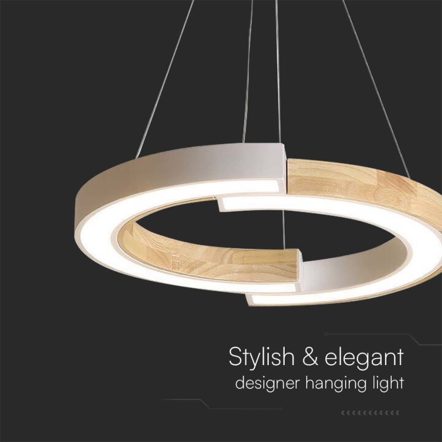 Lámpara LED colgante LED/32W/230V 4000K blanco/madera