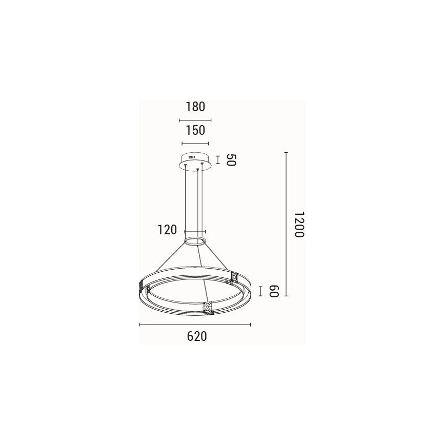 Lámpara LED colgante LED/33W/230V 3000K 62x120 cm