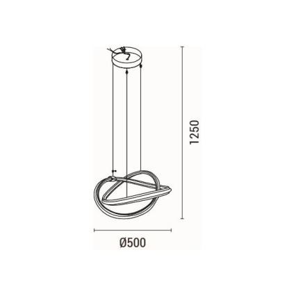 Lámpara LED colgante LED/38W/230V 3000K 50x120 cm