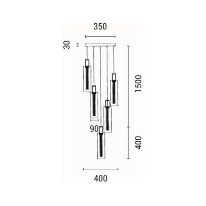 Lámpara LED colgante LED/38W/230V 3000K