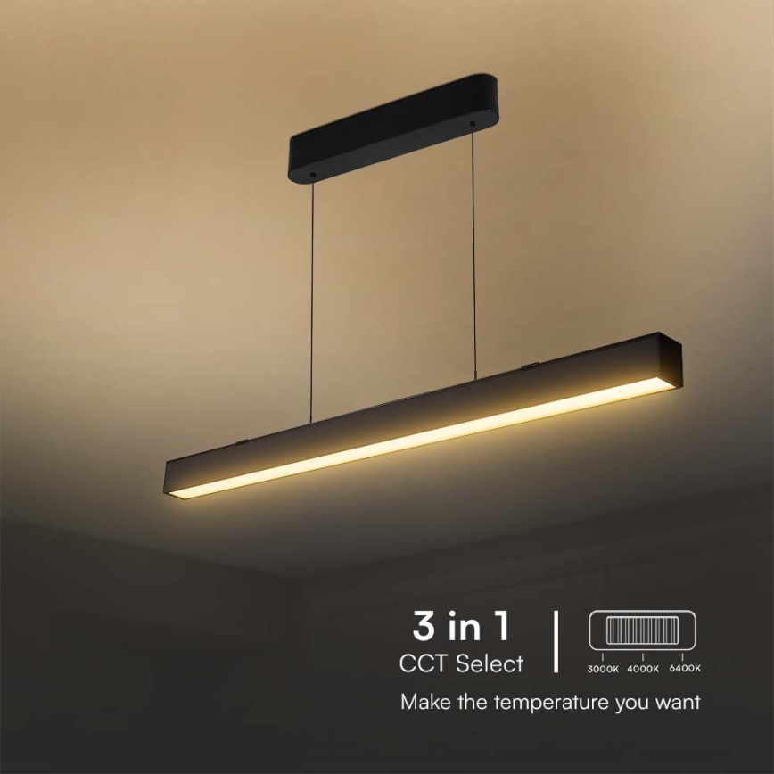 Lámpara LED colgante LED/40W/230V 3000/4000/6400K negro