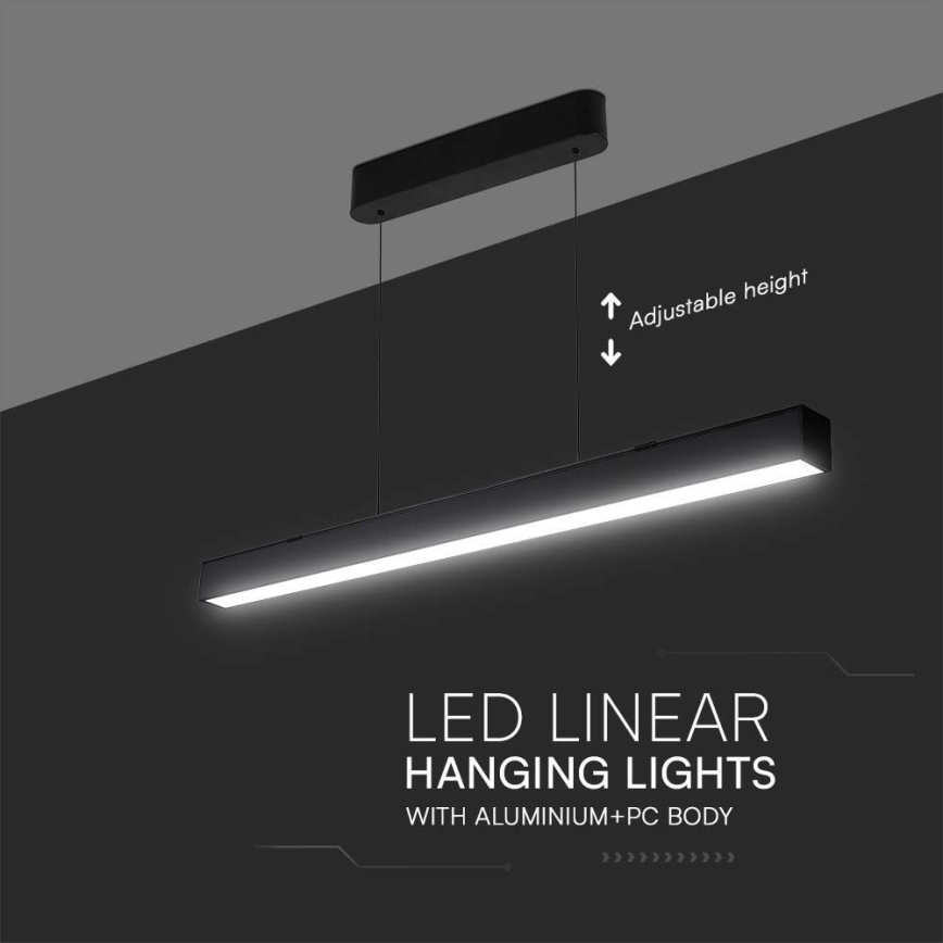 Lámpara LED colgante LED/40W/230V 3000/4000/6400K negro