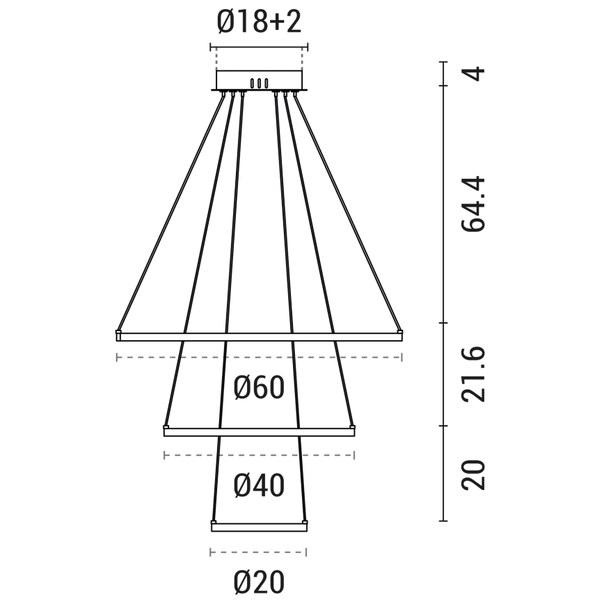 Lámpara LED colgante LED/42W/230V 3000K negro
