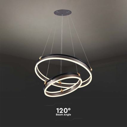 Lámpara LED colgante LED/50W/230V 3000K diá. 62 cm marrón