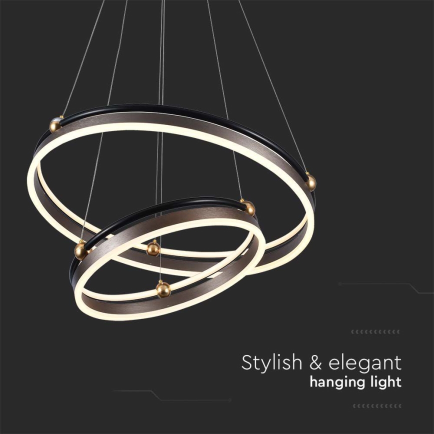 Lámpara LED colgante LED/50W/230V 3000K diá. 62 cm marrón