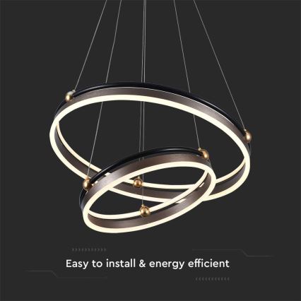 Lámpara LED colgante LED/50W/230V 3000K diá. 62 cm marrón