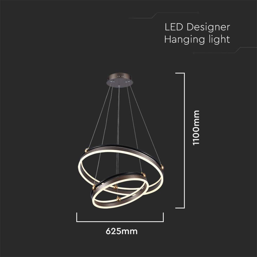 Lámpara LED colgante LED/50W/230V 3000K diá. 62 cm marrón