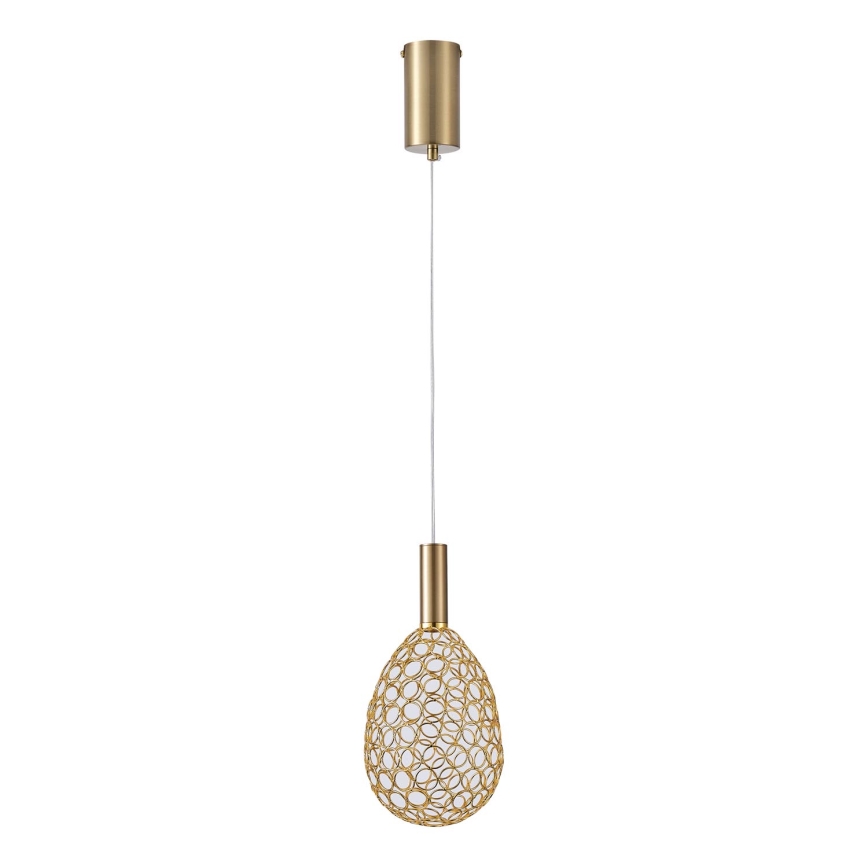 Lámpara LED colgante LED/6,3W/230V 3000K dorado diá. 14 cm