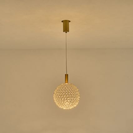 Lámpara LED colgante LED/6,3W/230V 3000K dorado diá. 25 cm