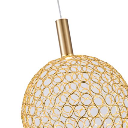 Lámpara LED colgante LED/6,3W/230V 3000K dorado diá. 25 cm