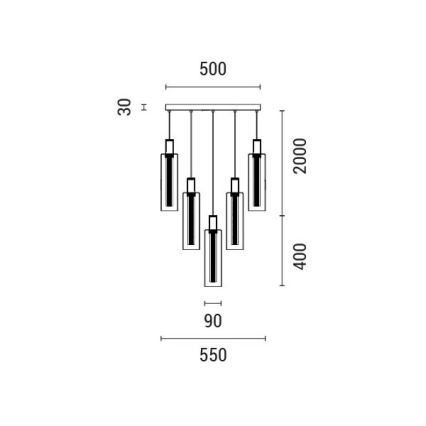 Lámpara LED colgante LED/60W/230V 3000K