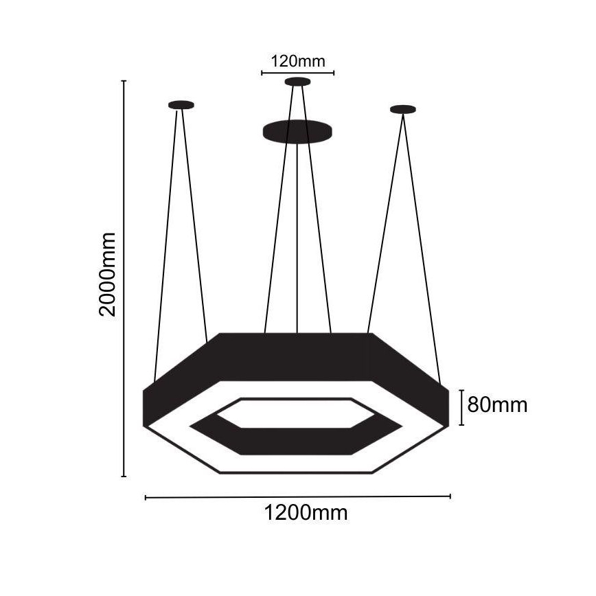 Lámpara LED colgante LED/60W/230V 4000K diá. 120 cm