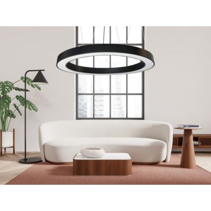 Lámpara LED colgante LED/60W/230V 4000K diá. 120 cm negro