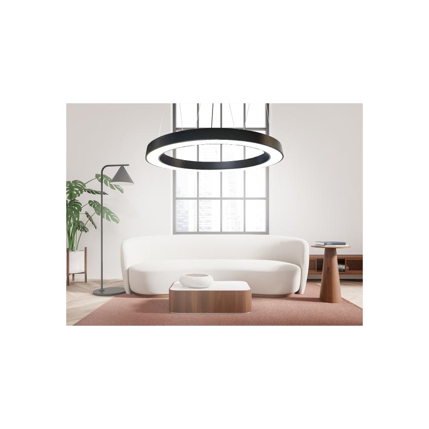 Lámpara LED colgante LED/60W/230V 4000K diá. 120 cm negro
