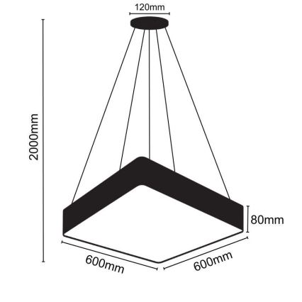 Lámpara LED colgante LED/65W/230V 4000K 60x60 cm