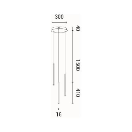 Lámpara LED colgante LED/6W/230V 3000K diá. 30 cm