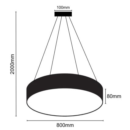 Lámpara LED colgante LED/70W/230V 4000K diá. 80 cm