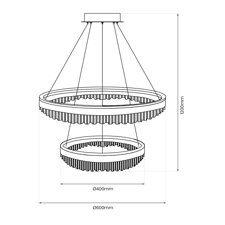 Lámpara LED colgante LED/85W/230V diá. 60 cm dorado