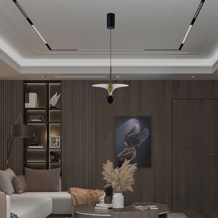 Lámpara LED colgante LED/9W/230V 4000K negro/dorado