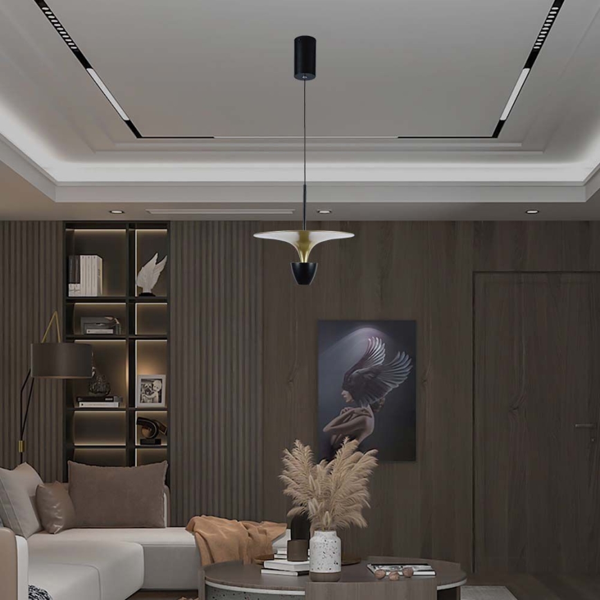 Lámpara LED colgante LED/9W/230V 4000K negro/dorado