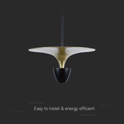 Lámpara LED colgante LED/9W/230V 4000K negro/dorado