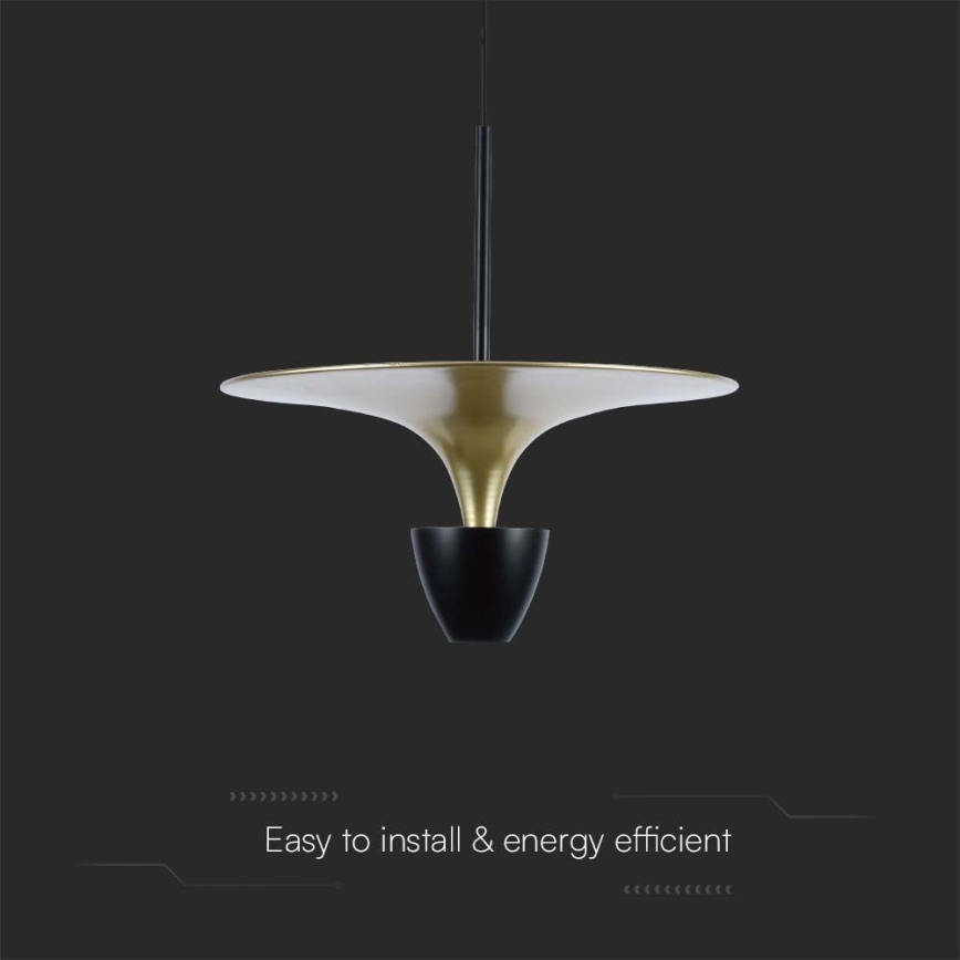 Lámpara LED colgante LED/9W/230V 4000K negro/dorado