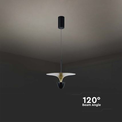 Lámpara LED colgante LED/9W/230V 4000K negro/dorado