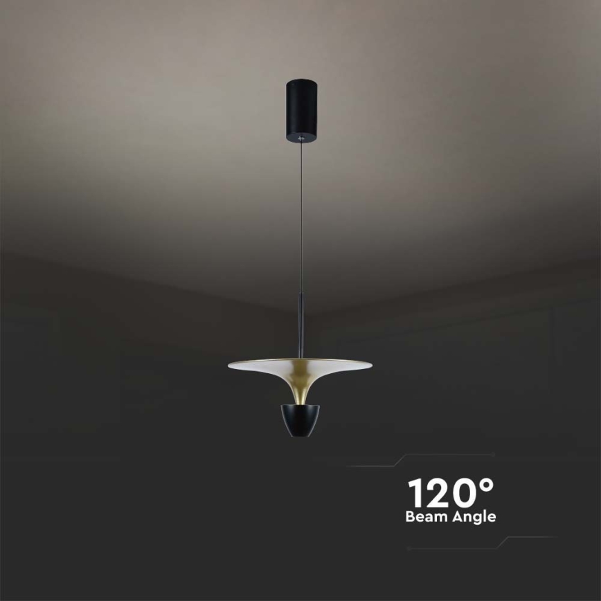 Lámpara LED colgante LED/9W/230V 4000K negro/dorado