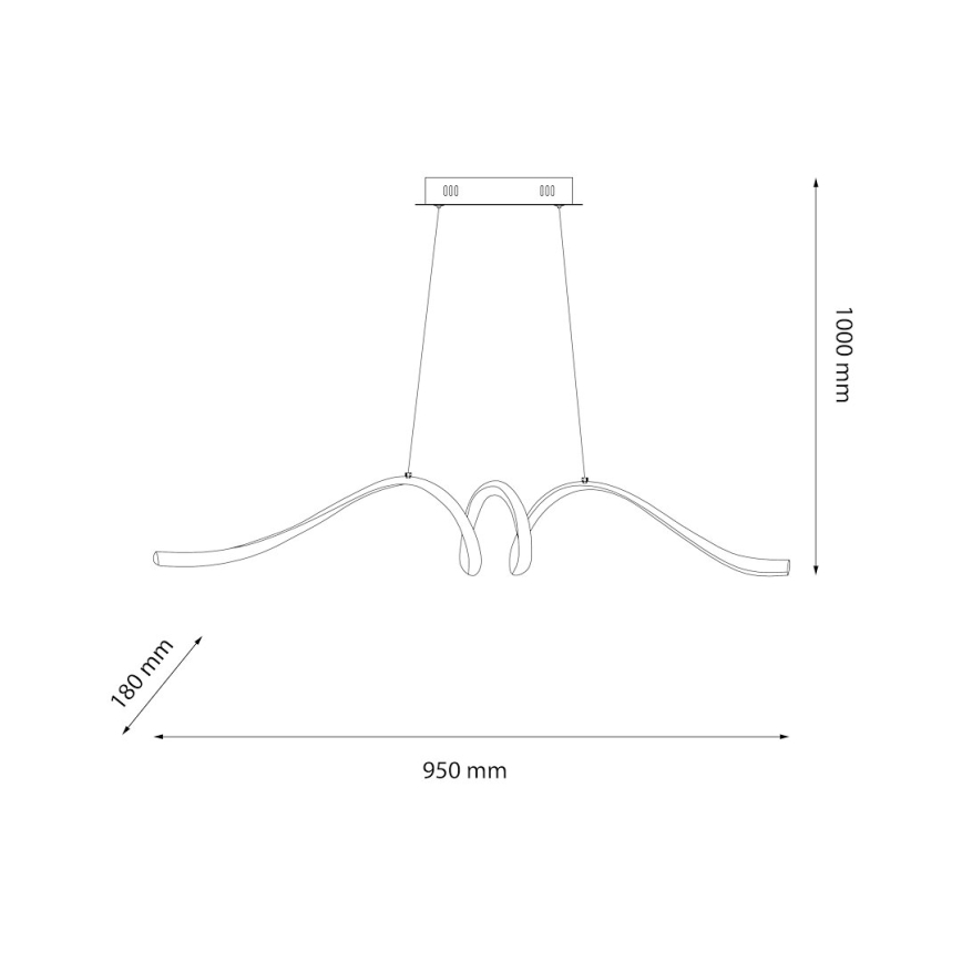 Lámpara LED colgante LOOP LED/28W/230V negro