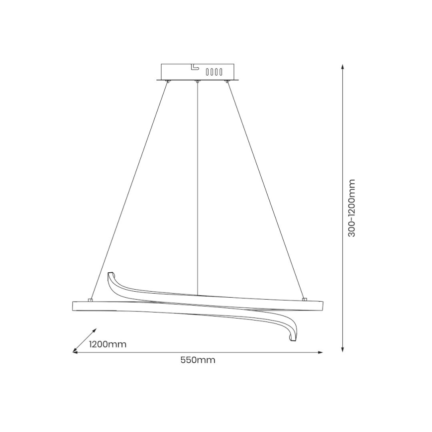 Lámpara LED colgante LORENZO LED/35W/230V negro