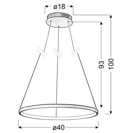 Lámpara LED colgante LUNE LED/25W/230V